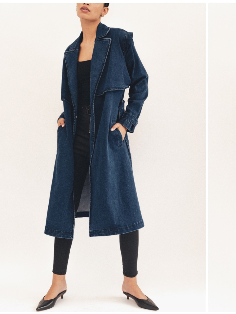 TT Studios Tivoli Blue Denim Trench Coat